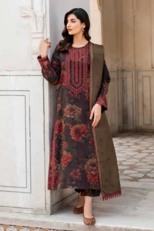 BK-192 Digital Printed Lawn Suit 3pc with Lawn Digital Printed Dupatta & Embroidered Patch