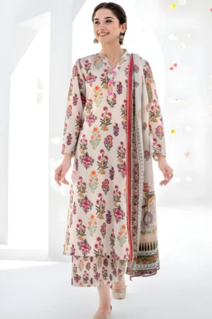 BQ-409 Digital Printed 3Pc Unstitched Lawn Suit With Digital Printed Lawn Dupatta