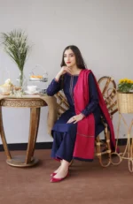 BR-1146 Unstitched Fully Embroided Dhanak Suit With Dhanak Dupatta