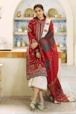 ZS-55 Unstitched Fully Embroided Dhanak Suit With Wool Shawl