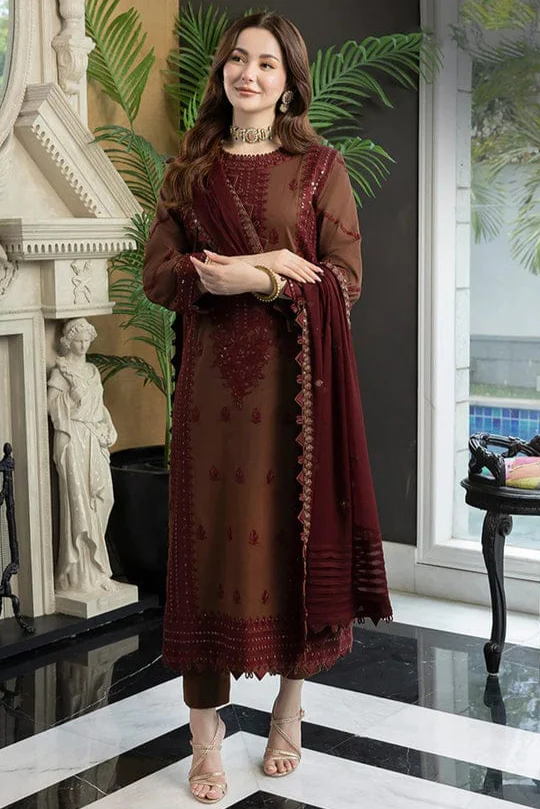 AJ-56 Unstitched Embroidered Dhanak Wool Suit With Embroidered Dhanak Shawl