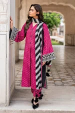 BQ-411 Digital Printed Unstitched 3pc Lawn Suit With Digital Printed Lawn Dupatta