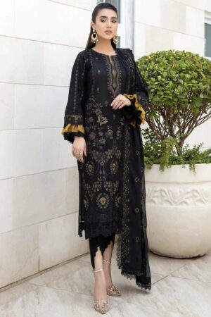 BA-06 Un-Stitched Lawn Embroidered 3pc With Organza Embroidered Dupatta