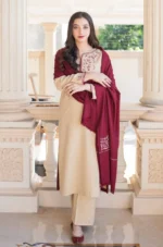 AS-25 Unstitched Fully Embroided Dhanak Suit With Dhanak Dupatta