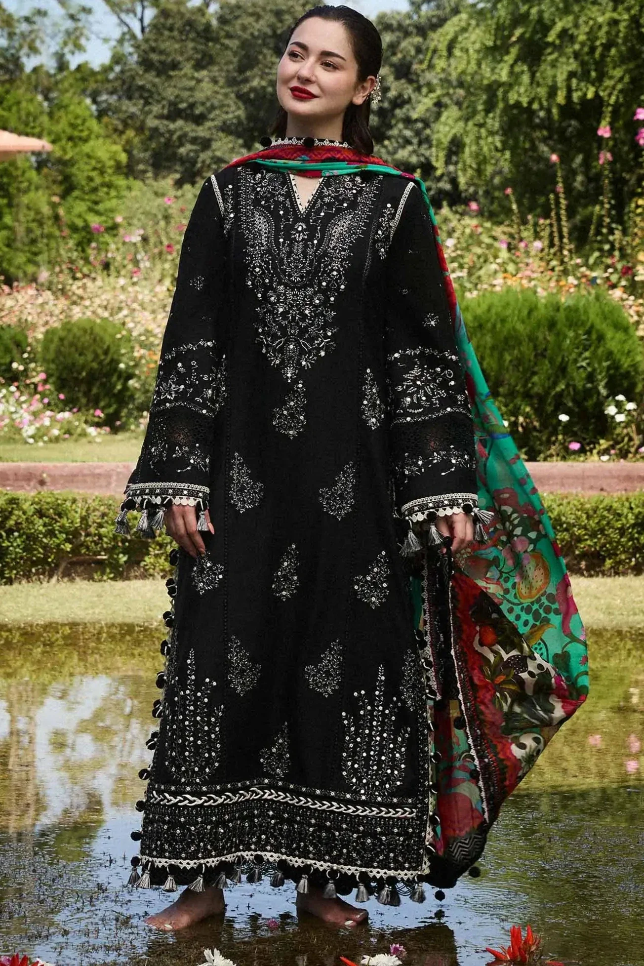 MB-728 Unstitched Fully Embroided Dhanak Suit With Wool Shawl