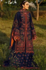 RS-695 Unstitched Heavy Embroidered Dhanak Suit With Embroidered Dhanak Shawl