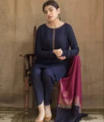 BR-1100 Unstitched Dhanak Marina Suit With Wool Shawl