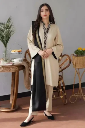 AS-05 Unstitched Fully Embroided Dhanak Suit With Dhanak Dupatta