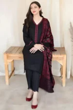 BC_835 3Pc Unstitched Dhanak Suit with Printed Woolen Shawl