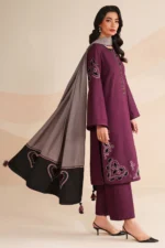3 Piece – Unstitched Embroidered Dhanak Fabric