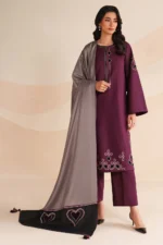 3 Piece – Unstitched Embroidered Dhanak Fabric