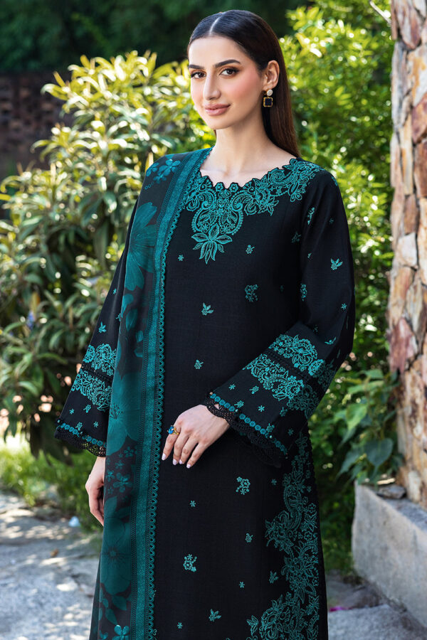 BQ-150 Unstitched Fully Embroidered Dhanak Fabric With Printed Shawl