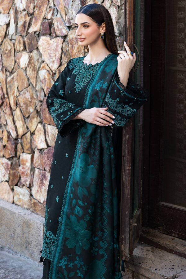 BQ-150 Unstitched Fully Embroidered Dhanak Fabric With Printed Shawl