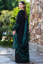 BQ-150 Unstitched Fully Embroidered Dhanak Fabric With Printed Shawl